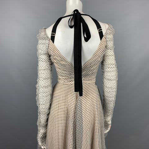 ZIMMERMANN Size 0 / US 4 Off White Polka Dot Silk Temepest Ballet Dress