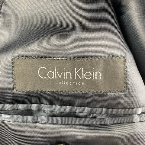 CALVIN KLEIN COLLECTION Size 46 Navy Heather Wool Silk Sport Coat