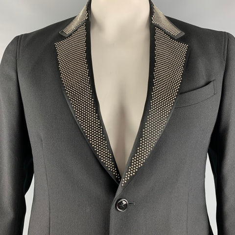 ALEXANDER MCQUEEN Taille 42 Manteau de sport en laine mohair clouté noir