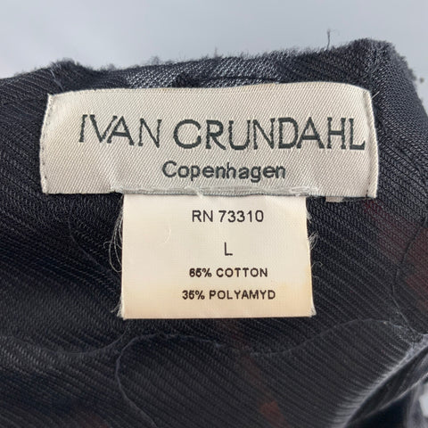 IVAN GRUNDAHL Talla L Top casual sin mangas desgastado de poliamida de algodón negro