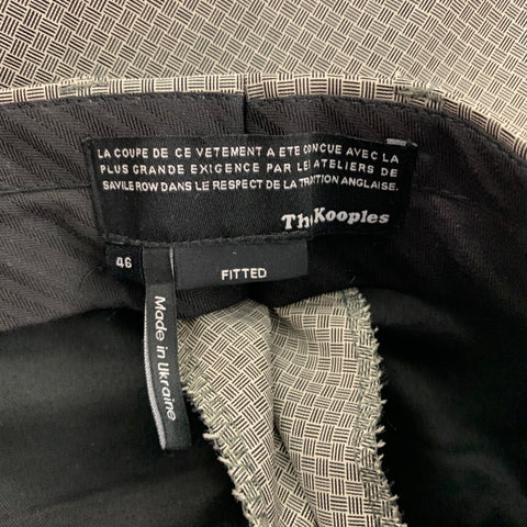 THE KOOPLES Size 36 Grey Black Wool Mohair Peak Lapel Suit