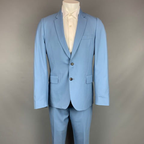 PAUL SMITH Soho Fit Size 40 Regular Light Blue Wool Notch Lapel Suit