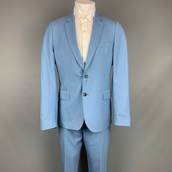 PAUL SMITH Soho Fit Taille 40 Costume à revers cranté en laine bleu clair régulier