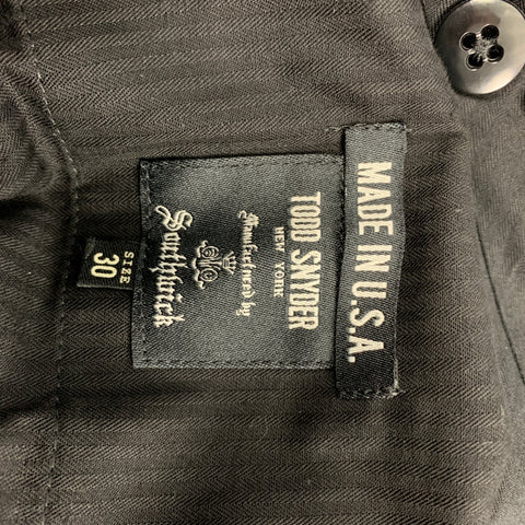 TODD SNYDER Size 30 Navy Cotton Tuxedo Dress Pants