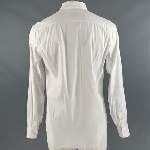 PRADA Size L White Cotton Long Sleeve Shirt