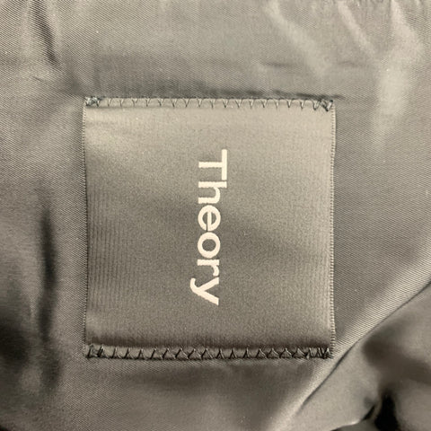 THEORY Size M Black Wool Blend Hidden Placket Coat