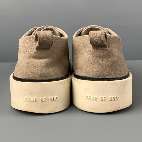 FEAR OF GOD Size 11 Light Gray Textured Leather Lace Up Sneakers