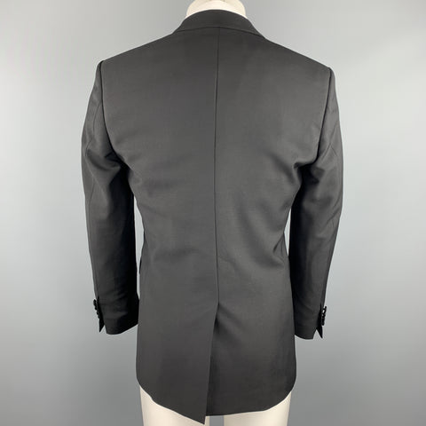 BURBERRY LONDON Size 38 Black Wool / Mohair Notch Lapel Sport Coat
