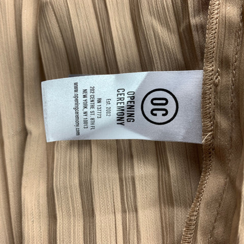 CÉRÉMONIE D’OUVERTURE Taille 10 Blouse en polyester plissé métallisé doré