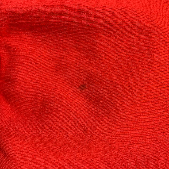 VINTAGE Size L Red Graphic Cotton Polyester Raglan Sweatshirt