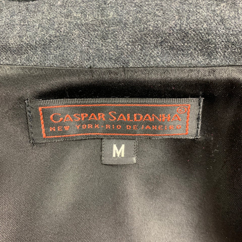 CASPAR SALDANHA Size M Gray Black Wool Double Breasted Vest