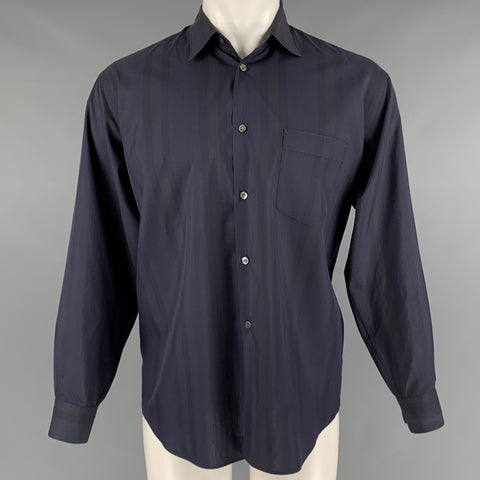 COMME des GARCONS Size M Grey Purple Stripe Polyester Cotton Long Sleeve Shirt