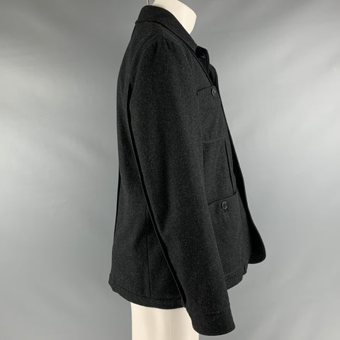 JOHN VARVATOS Taille M Veste utilitaire en laine de charbon de bois gris