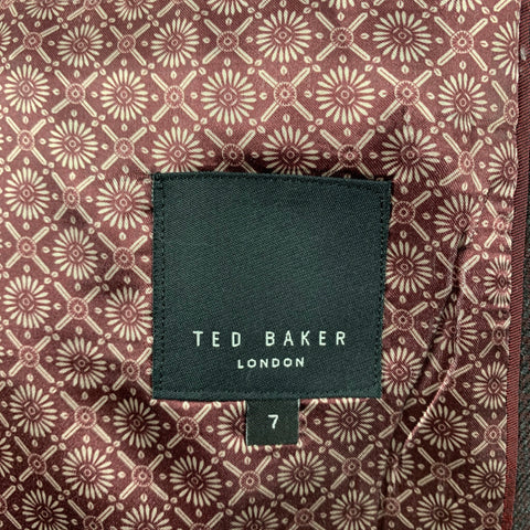 TED BAKER Size 46 Brown Burgundy Wool Single Button Suit
