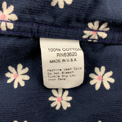 GITMAN BROS for OPENING CEREMONY Size M Navy & White Floral Cotton Button Down Long Sleeve Shirt