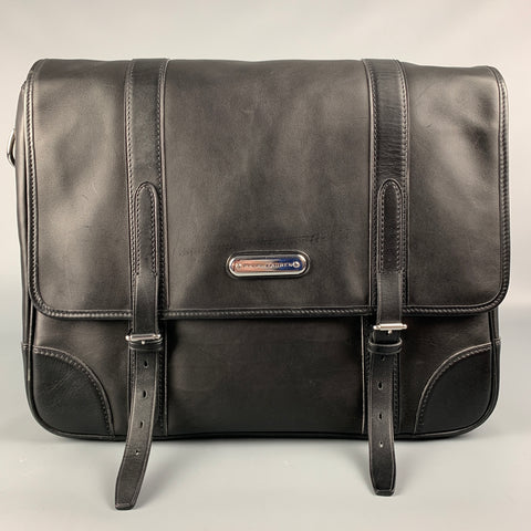 RALPH LAUREN Purple Label Black Leather Briefcase