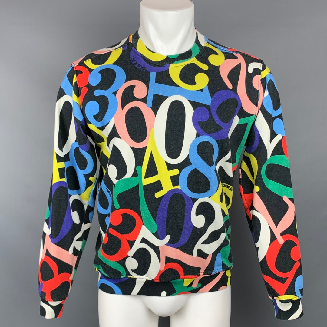 LOVE MOSCHINO Taille S Sweat-shirt col rond imprimé multicolore