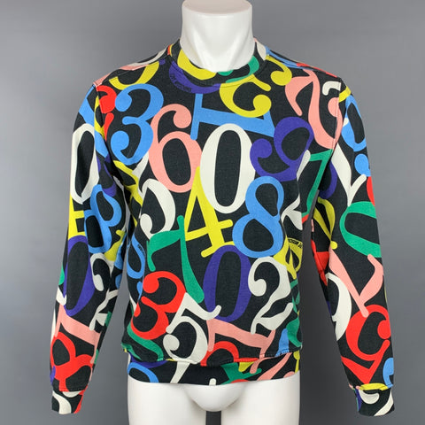 LOVE MOSCHINO Sudadera con cuello redondo y estampado multicolor Talla S
