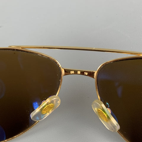 CARTIER Gold Tone Bushed Metal Edition Santos - Dumont Sunglasses