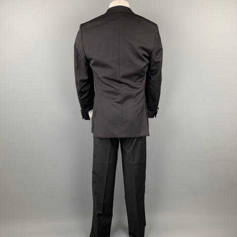 CALVIN KLEIN Regular Slim Fit Size 36 Black Wool Tuxedo Suit