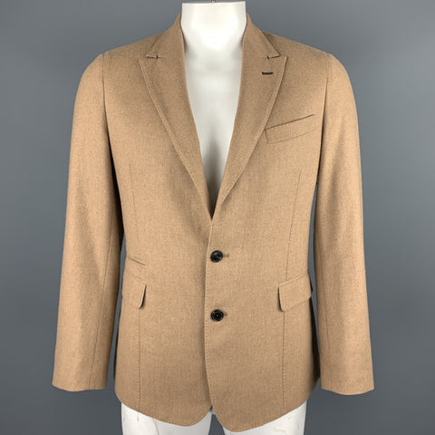 PAUL SMITH Size 40 Regular Tan Camel Hair Peacoat Sport Coat