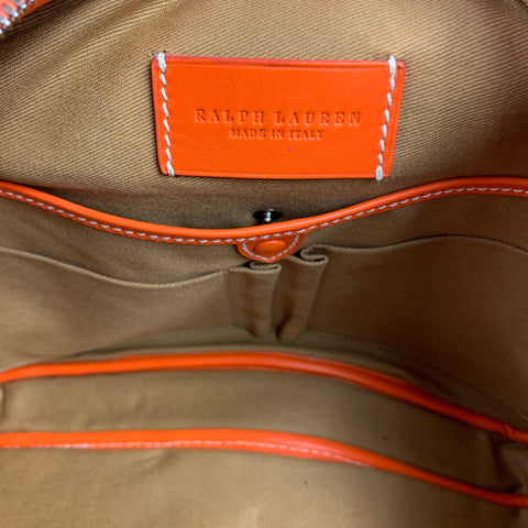 RALPH LAUREN Orange Leather Shoulder Rectangle Bag