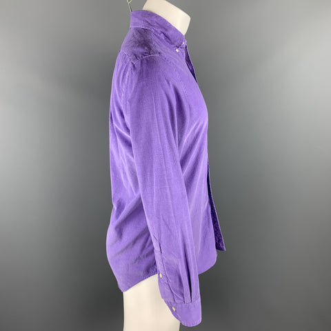 RALPH LAUREN Size S Purple Corduroy Button Down Long Sleeve Shirt