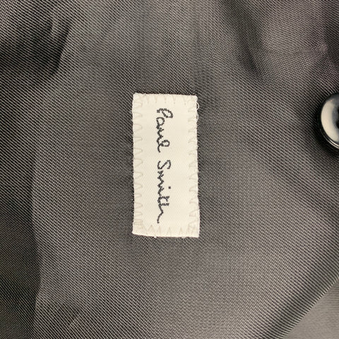PAUL SMITH Size 42 Black Embroidery Velvet Notch Lapel Sport Coat