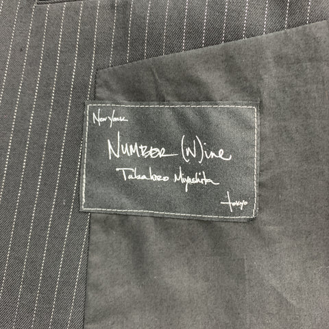NUMBER (N)INE Size L Black & Silver Stripe Wool Blend Sport Coat