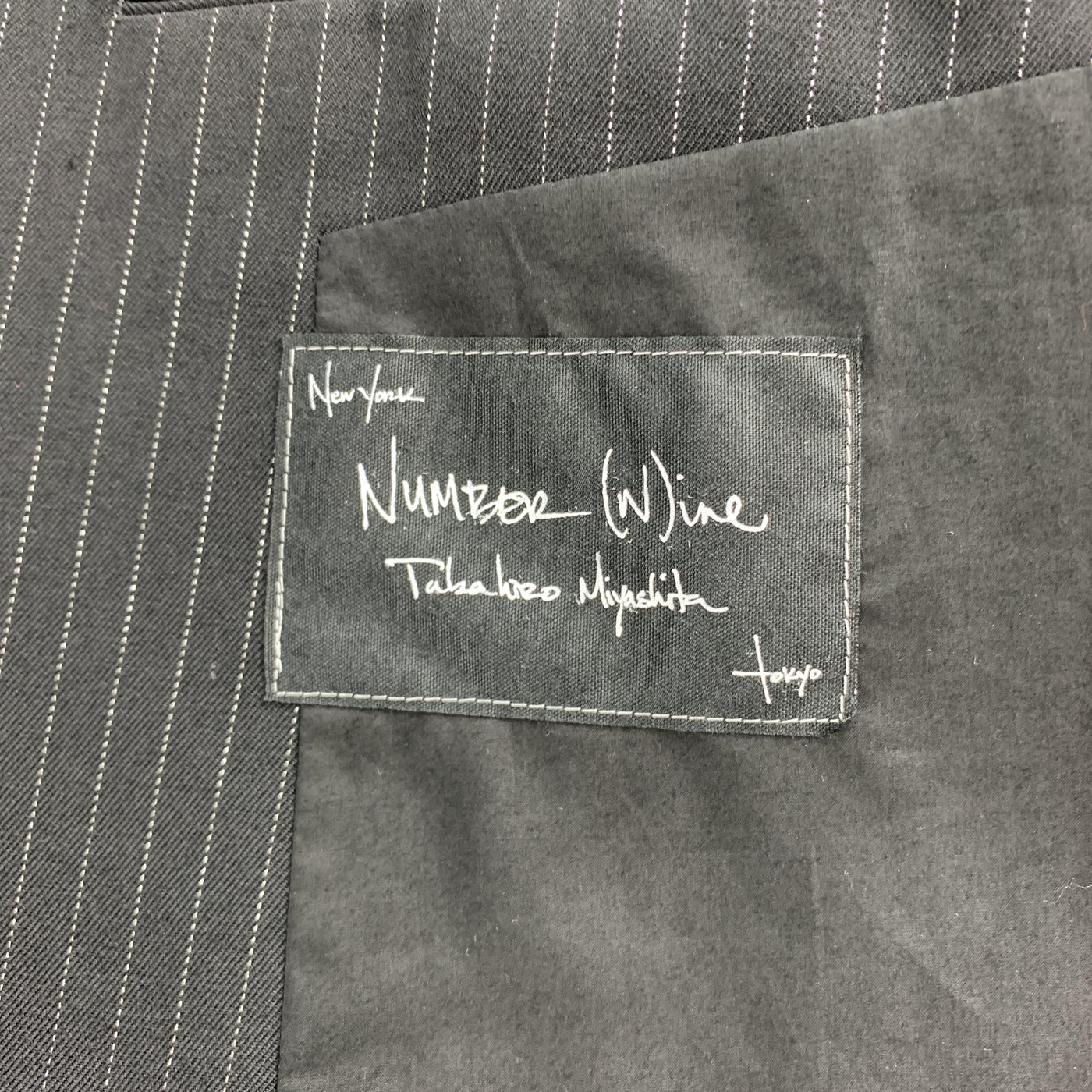 NUMBER (N)INE Size L Black & Silver Stripe Wool Blend Sport Coat