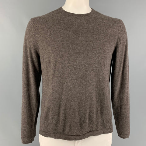 NEIMAN MARCUS Size XL Brown Cashmere Crew-Neck Pullover