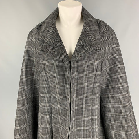 JUNYA WATANABE S Veste poncho en laine de soie à carreaux gris