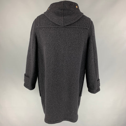 MARC JACOBS x GLOVERALL Size XL Black Wool Toggle Closure Duffle Coat