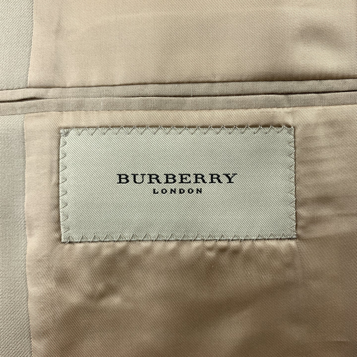 BURBERRY LONDON Size 36 Solid Tan Wool Notch Lapel Suit