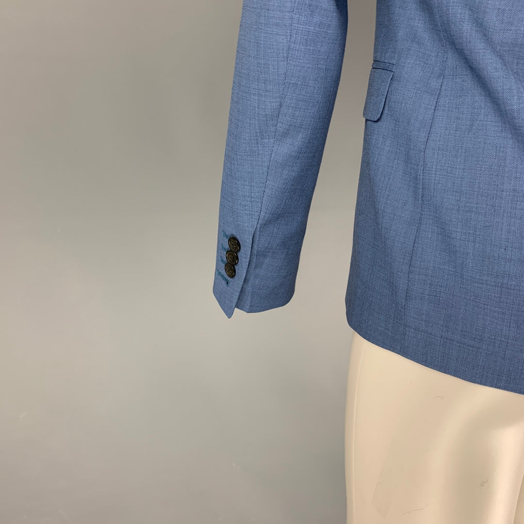 THE KOOPLES Chest Size 36 Blue Wool Notch Lapel Sport Coat