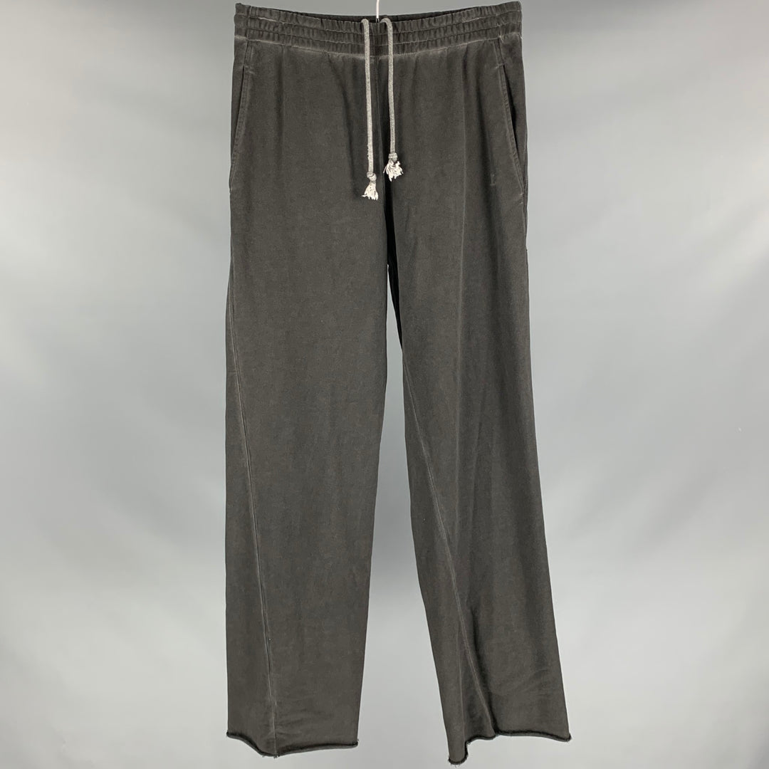 HELMUT LANG Size XS Charcoal Cotton Drawstring Sweatpants