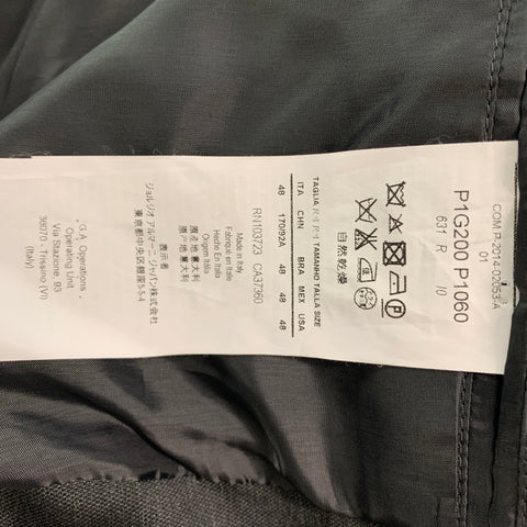 EMPORIO ARMANI Size 38 Charcoal Solid Polyester Blend Sport Coat