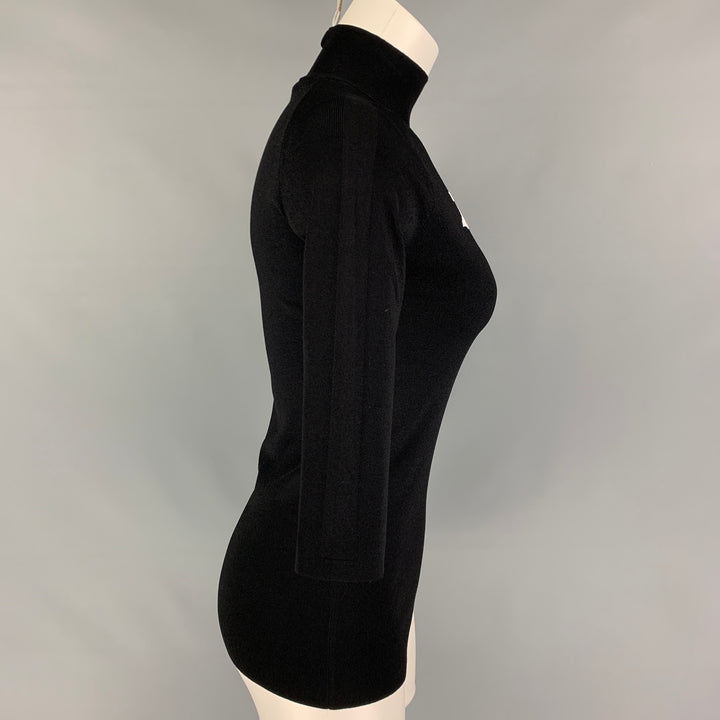 ALYX Taille M Noir Blanc Viscose Polyester Manches 3/4 Haut Décontracté