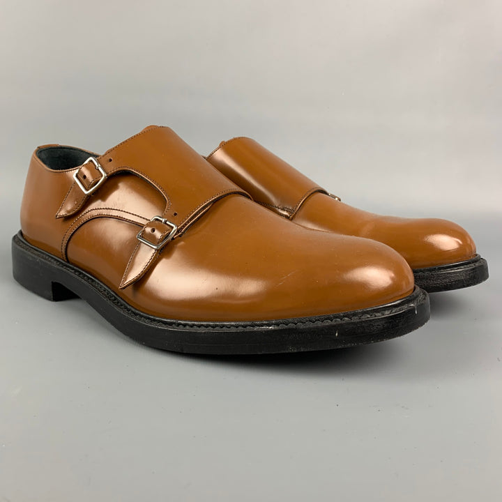 CALVIN KLEIN 205W39NYC Size 10.5 Brown Leather Double Monk Strap Loafers