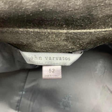 JOHN VARVATOS Size 42 Dark Green Suede Buttoned Jacket