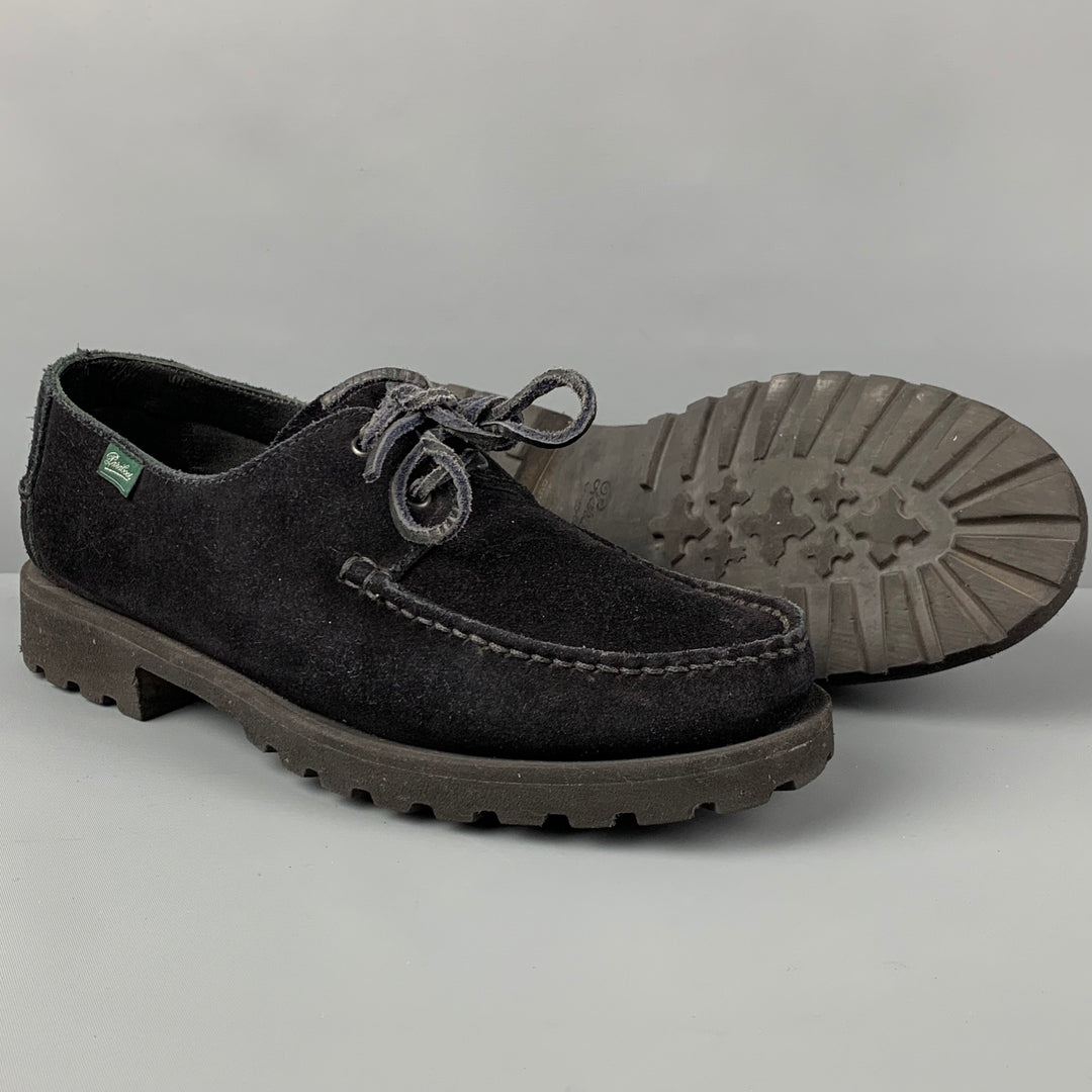 PARABOOT for ARPENTEUR Size 9 Black Suede Lace Up Lace Up Shoes