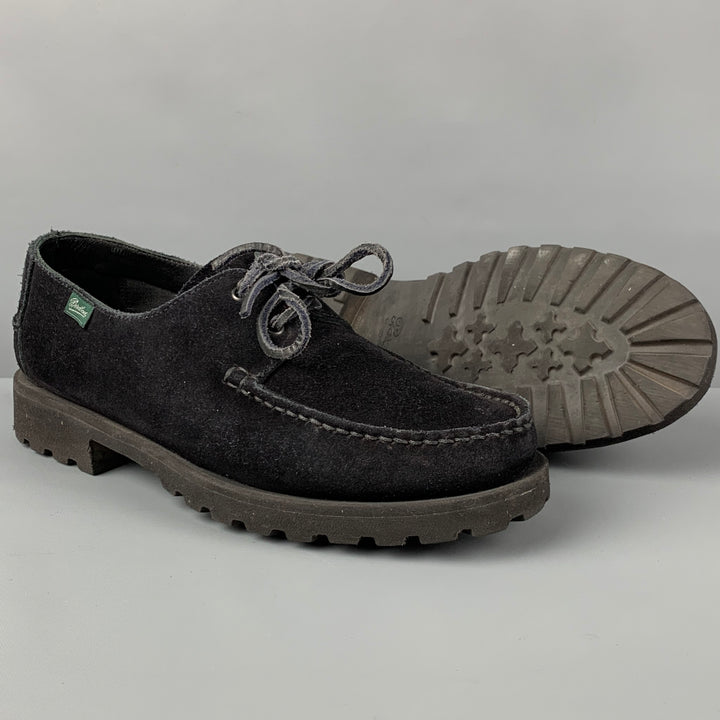 PARABOOT for ARPENTEUR Size 9 Black Suede Lace Up Lace Up Shoes
