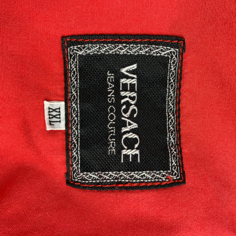 Vintage VERSACE JEANS COUTURE Size XXL Red Cotton Trucker Jacket