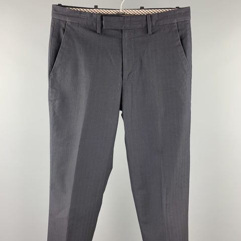 ETRO Size 30 Black Cotton / Wool Zip Fly Dress Pants