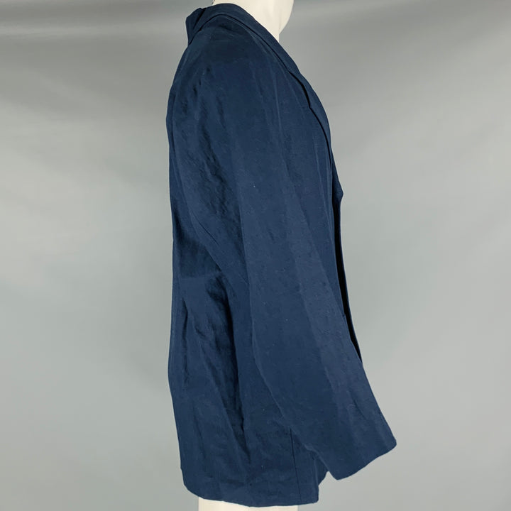 VISVIM -New Hope II- Abrigo deportivo con solapa de muesca de lino azul marino talla M