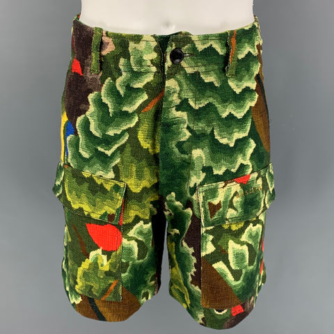 BUSCEMI Size 38 Multi-Color Camo Cotton Technical Tropical Jacket & Shorts