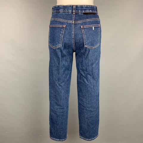 STELLA McCARTNEY Size 26 Blue Patchwork High Waisted Denim Jeans