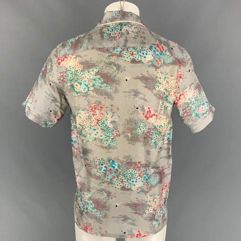 MARC JACOBS Size S Multi-Color Print Silk Camp Short Sleeve Shirt