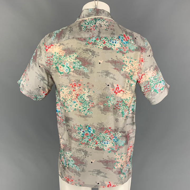 MARC JACOBS Camisa de manga corta Camp de seda con estampado multicolor Talla S
