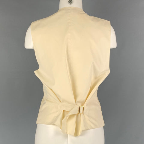 HERMES Taille 10 Gilet à rayures en coton beige crème